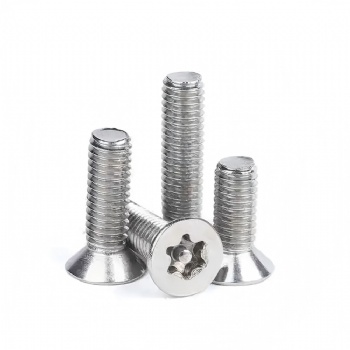 Six-lobe with pin csk head machine screw