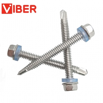 Hex Washer Flange Head Self Drilling Screw With Washer For Roof Building