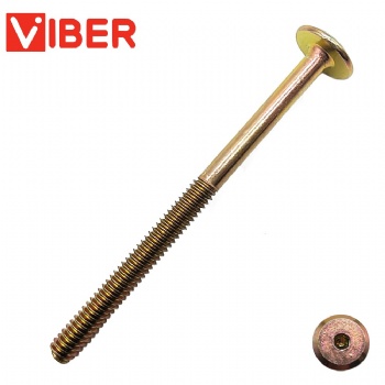 Yellow Zinc Flat Head Socket Hex Furniture Screw